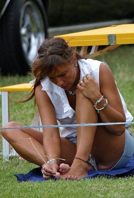 Outdoor bikini upskirt asian